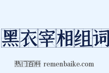 黑衣宰相组词是什么意思的图片